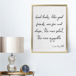 Script Lettering Friendship Quote Art Poster<br><div class="desc">A wonderful quote by Louisa May Alcott about friendship in minimalist style black and white script lettering poster.</div>