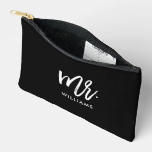 Script Lettering "Mr Last Name" Accessory Pouch