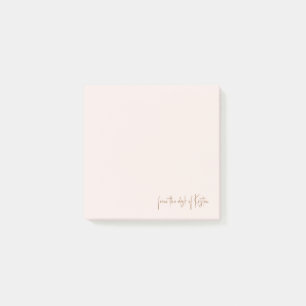 Script Light Blush the Desk of Custom Name Post-it Notes
