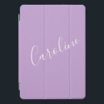Script Lilac Purple Solid Color Personalized Name<br><div class="desc">Cute Script Lilac Purple Solid Color Personalized Name iPad Pro Cover</div>
