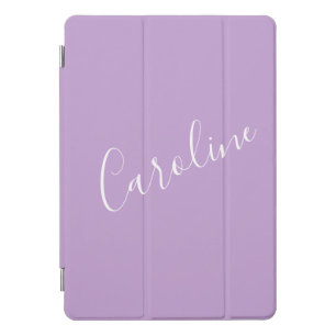 Script Lilac Purple Solid Color Personalized Name iPad Pro Cover