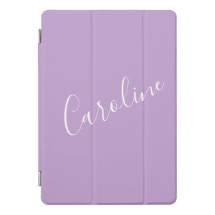 Script Lilac Purple Solid Color Personalized Name iPad Pro Cover