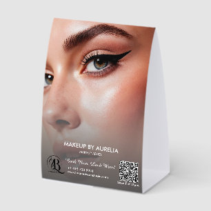 Script Logo QR Code Photo Makeup Artist Paper Table Tent