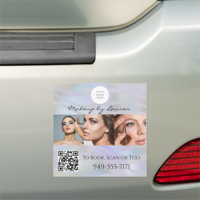  Script Logo QR Code Photo Makeup Car  Magnet (In Situ)