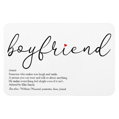 Script Love Heart Boyfriend Definition Magnet