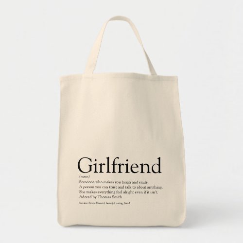 Script Love Heart Girlfriend Definition Tote Bag