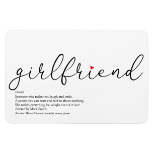 Script Love Heart Girlriend Definition Magnet