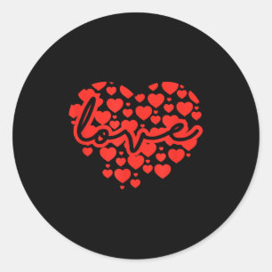 Script Love Heart Of Hearts Valentine's Day Classic Round Sticker