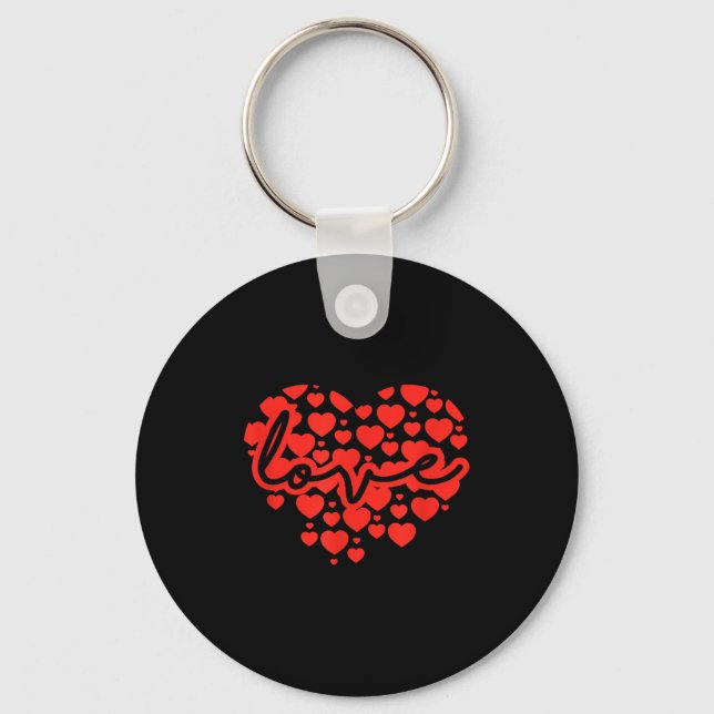 Script Love Heart Of Hearts Valentine's Day  Keychain (Front)