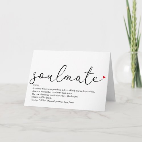 Script Love Heart Soulmate Definition Card