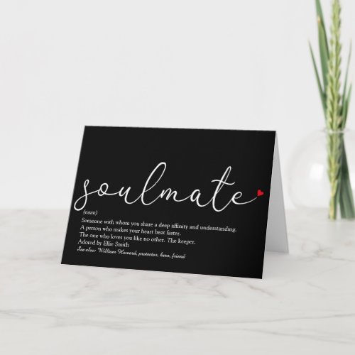 Script Love Heart Soulmate Definition Card