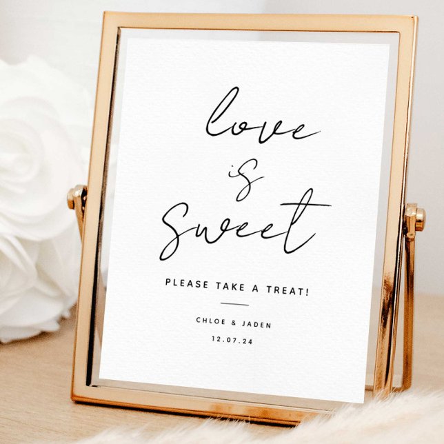Script Love is Sweet Wedding Favor Sign (Creator Uploaded)