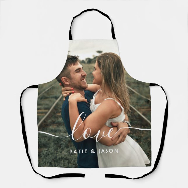 Script Love Wedding Photo Apron (Front)