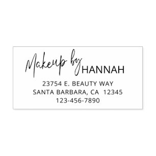 Script Makeup Studio Name Return Address Self-inking Stamp