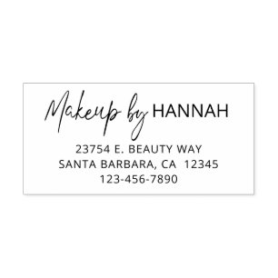 Script Makeup Studio Name Return Address Self-inking Stamp