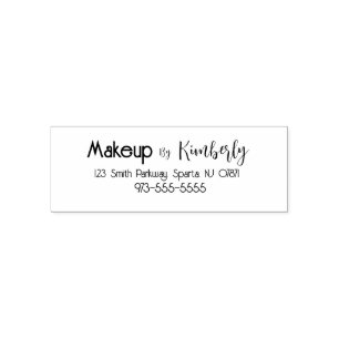 Script Makeup Studio Name Return Address Self-inking Stamp