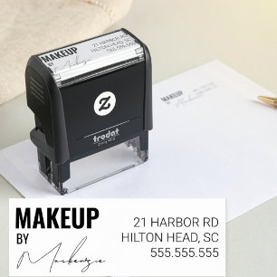 Script Makeup Studio Return Address Phone Self Self-inking Stamp