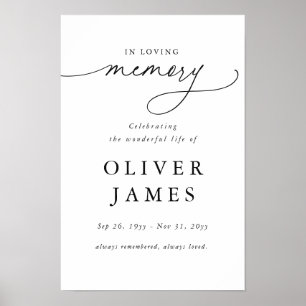 Script Memorial Celebration of Life Funeral Poster