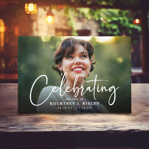 Script Memorial Photo & Message Sympathy  Guest Book