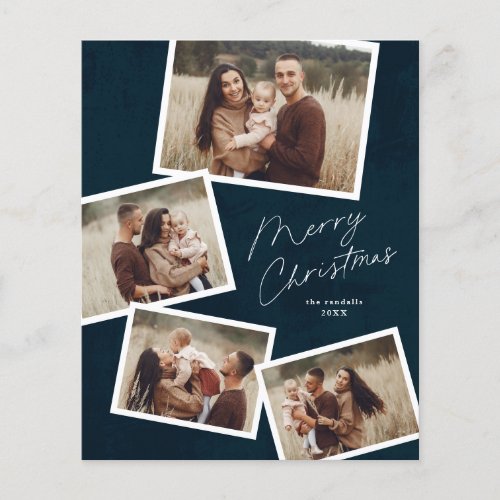Script Merry Christmas 4 Photo Budget Holiday Card