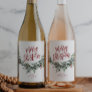 Script Merry Christmas Greenery Holiday Party Wine Label