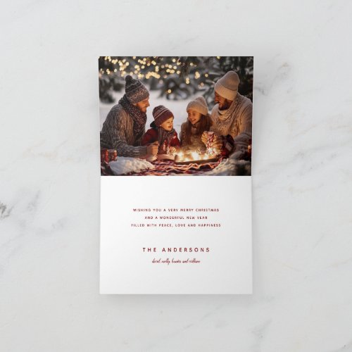Script Merry Christmas Red Holiday Card