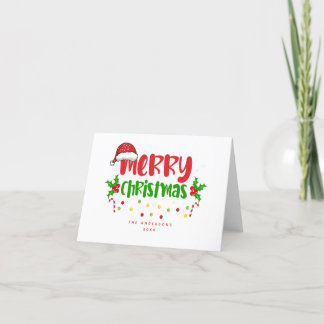Script Merry Christmas Red Holiday Card