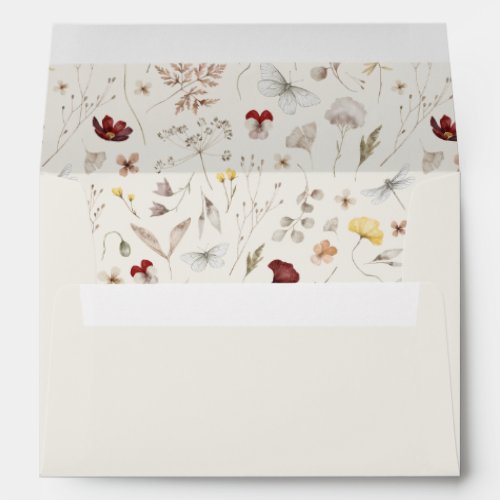 Script Merry Christmas Wildflower Return Address Envelope