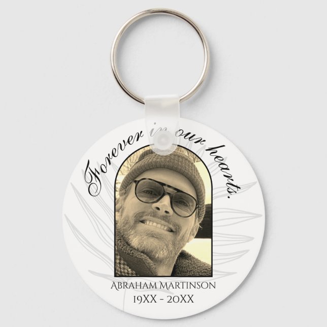 Script Minimal In Loving Memory Keepsake Keychain (Front)