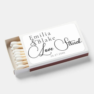 Script Minimal Wedding Favor Matchboxes