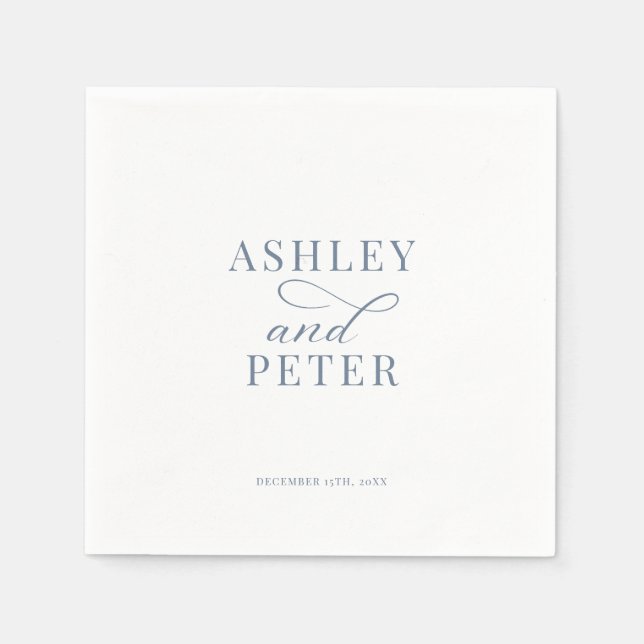 Script Minimalist Classic Wedding  Napkins (Front)