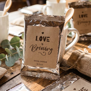 Script Minimalist Love is Brewing Wedding Coffee Drink Mix