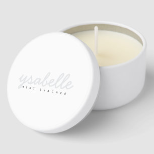 Script Minimalist Name Best Teacher Mini Candle Favors
