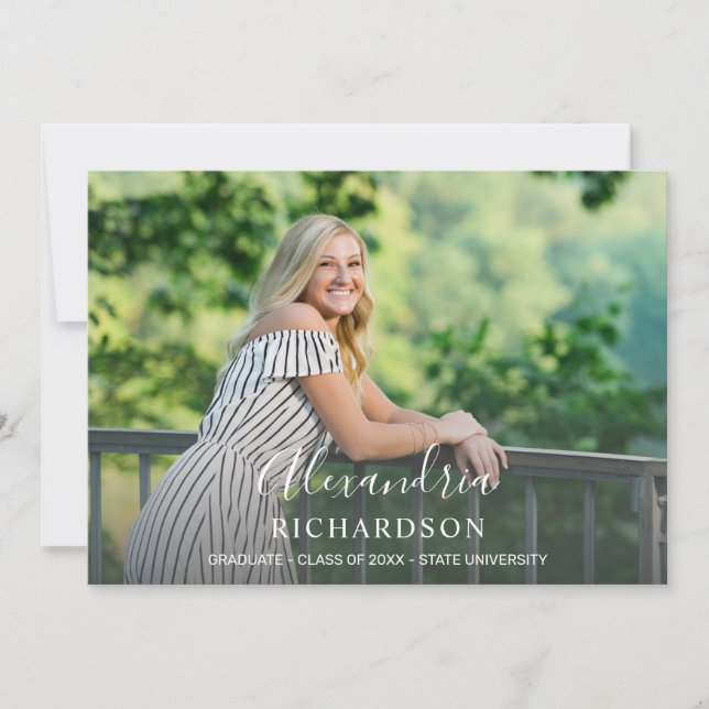 Script Mod Name Photo Graduation Party Invitation (Front)