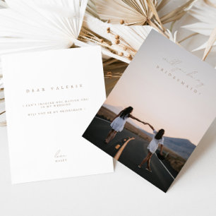 Script Modern Elegant Bridesmaid Proposal Card