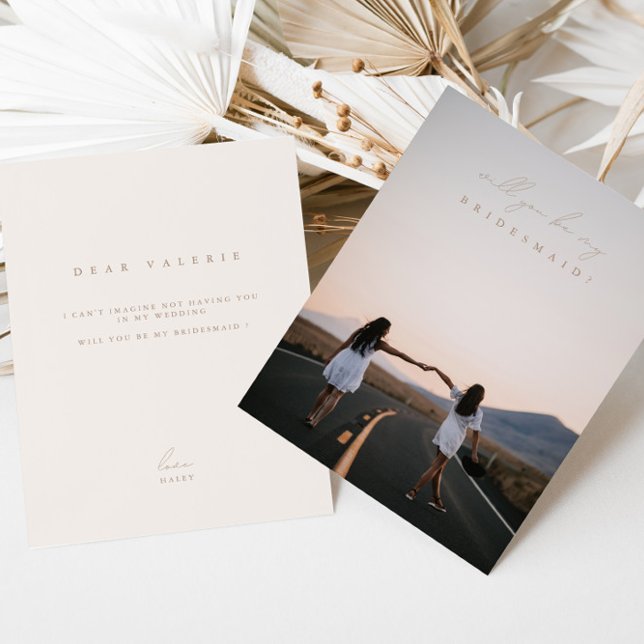 Script Modern Elegant Bridesmaid Proposal Card (Creator Uploaded)