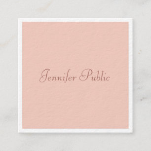 Script Modern Elegant Template Luxurious Thick Square Business Card