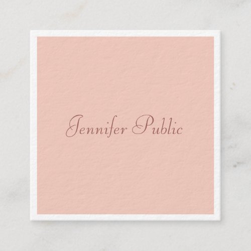 Script Modern Elegant Template Luxurious Thick Square Business Card