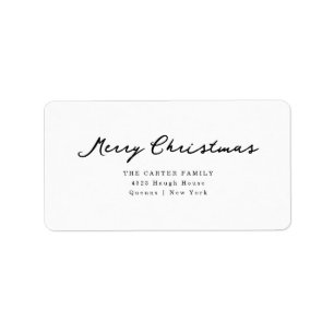 Script Modern Minimalist Christmas Return Address Label