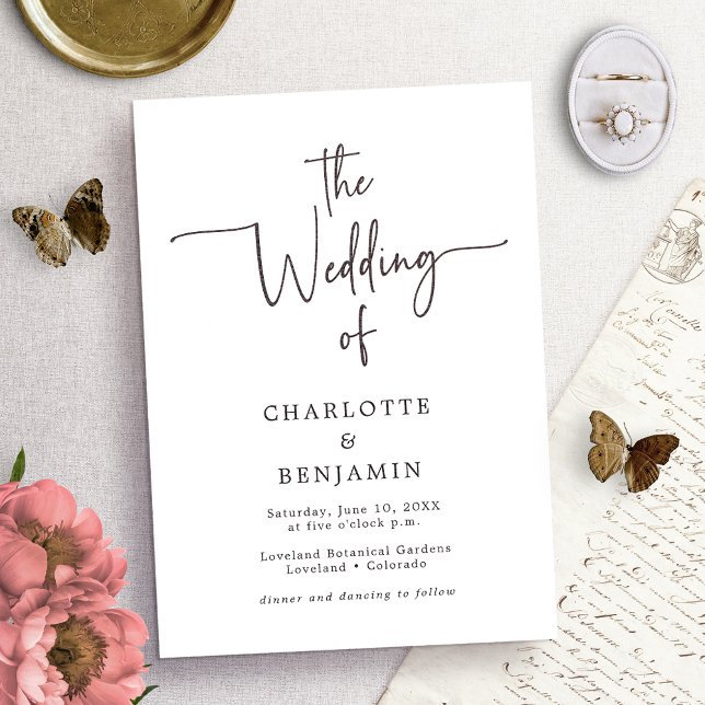 Script Modern Minimalist Wedding Invitations (Creator Uploaded)