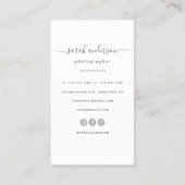 Script Modern Typography Photography Business Card (Back)