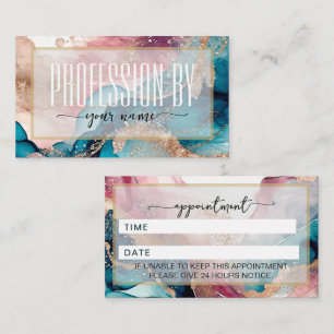 Script Modern watercolor Iridescent and gold Appointment Card