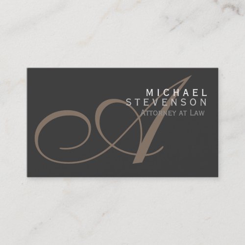 Script Monogram Attorney at Law Business Card