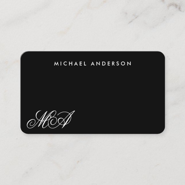 Script Monogram Business Card (Front)