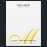 Script Monogram Business Letterhead<br><div class="desc">Add a modern touch to your business stationery with this simple and stylish business letterhead. You can personalize the text with your business name or replace it with your existing logo. Background color can be changed to any color to match your business logo. More colors and matching stationery are available...</div>