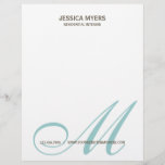 Script Monogram Business Letterhead<br><div class="desc">Add a modern touch to your business stationery with this simple and stylish business letterhead. You can personalize the text with your business name or replace it with your existing logo. Background color can be changed to any color to match your business logo. More colors and matching stationery are available...</div>