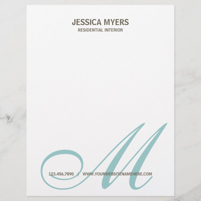 Script Monogram Business Letterhead (Front)