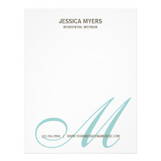 Script Monogram Business Letterhead