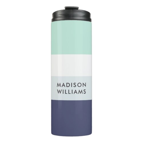 Script Monogram Colorblock Horizontal Stripe Therm Thermal Tumbler