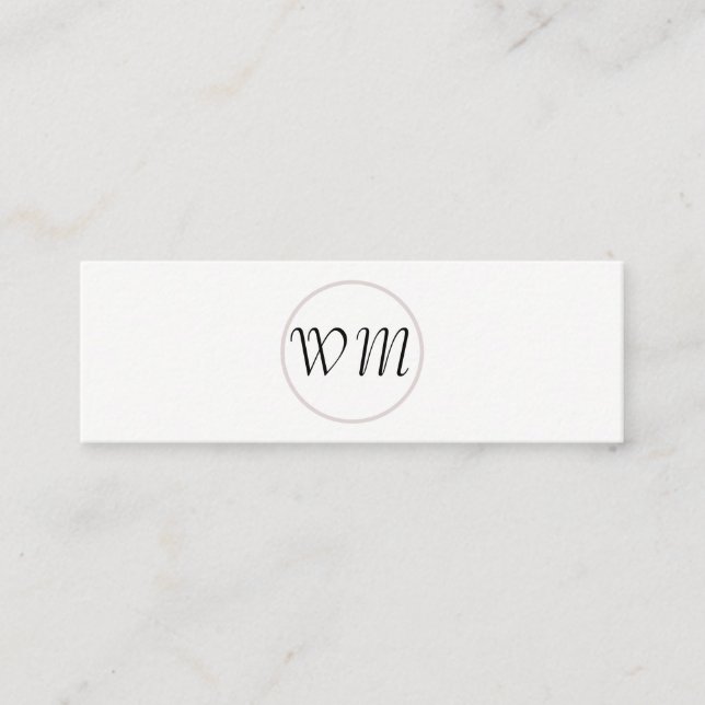 Script Monogram / corporate Mini Business Card (Front)